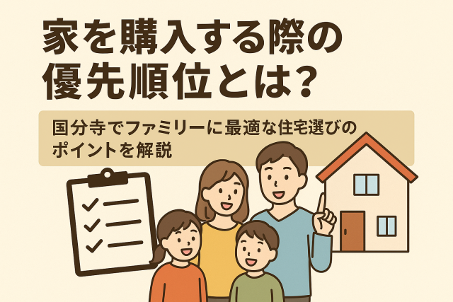 家を購入する際の優先順位とは?国分寺でファミリーに最適な住宅選びのポイントを解説