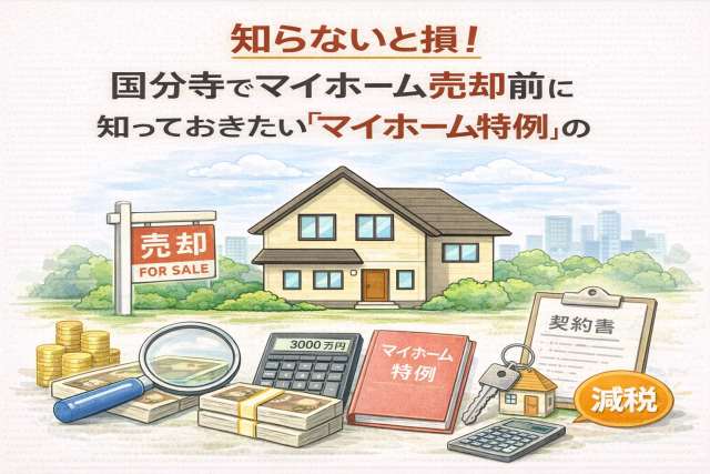 知らないと損!国分寺でマイホーム売却前に知っておきたい『マイホーム特例』の節税術