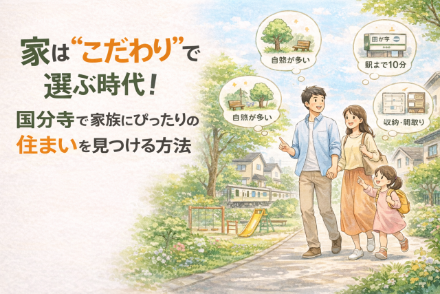 家は“こだわり”で選ぶ時代!国分寺で家族にぴったりの住まいを見つける方法