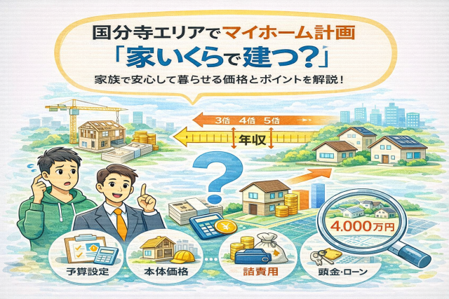 【国分寺エリアでマイホーム計画】「家いくらで建つ?」家族で安心して暮らせる価格とポイントを解説!