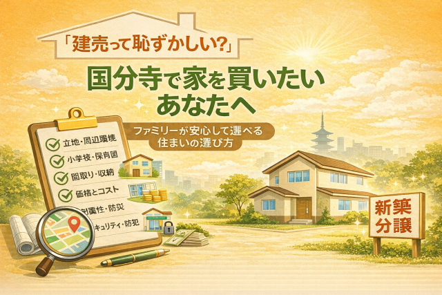 「建売って恥ずかしい?」国分寺で家を買いたいあなたへ|ファミリーが安心して選べる住まいの選び方