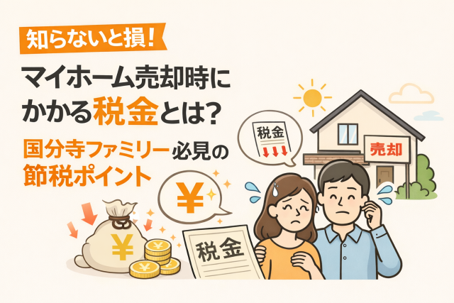 知らないと損!マイホーム売却時にかかる税金とは?国分寺ファミリー必見の節税ポイント
