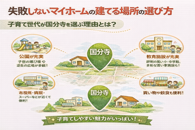失敗しないマイホームの建てる場所の選び方|子育て世代が国分寺を選ぶ理由とは?