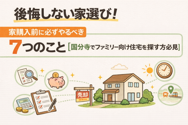 後悔しない家選び!家購入前に必ずやるべき7つのこと【国分寺でファミリー向け住宅を探す方必見】