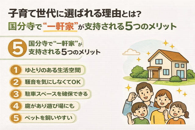 子育て世代に選ばれる理由とは?国分寺で“一軒家”が支持される5つのメリット